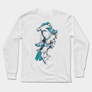 Hammerhead Shark Warrior Long Sleeve T-Shirt